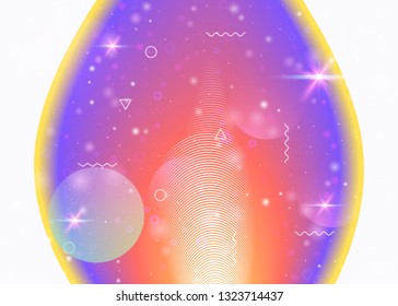 Universe background with galaxy and cosmos shapes and star dust. Holographic futuristic gradients. Fantastic space landscape with planets. 3d fluid with magic sparkles. Memphis universe background.