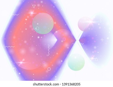 Universe background with galaxy and cosmos shapes and star dust. 3d fluid with magic sparkles. Fantastic space landscape with planets. Holographic futuristic gradients. Memphis universe background.