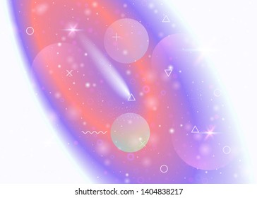 Universe background with galaxy and cosmos shapes and star dust. Fantastic space landscape with planets. 3d fluid with magic sparkles. Holographic futuristic gradients. Memphis universe background.