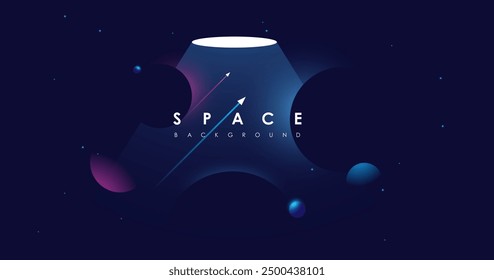 Fondo del universo para el diseño de la presentación. Plantilla de folletos con Elementos espaciales. Espacio de color minimalista. Concepto de exploración del universo.