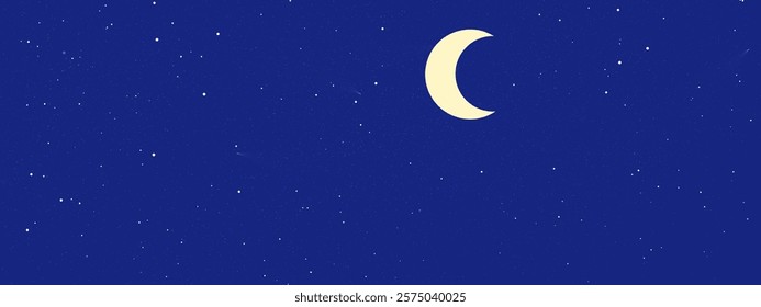 Universe background of stars and moon, Star Dust in the night sky of the Milky Way galaxy, Vector Illustration