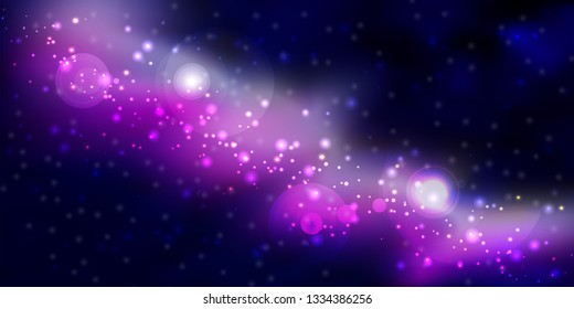 Universe background with stars and nebula. Vector galaxy illustration