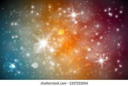 Universe background with stars and nebula. Vector galaxy illustration