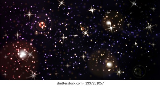 Universe background with stars and nebula. Vector galaxy illustration