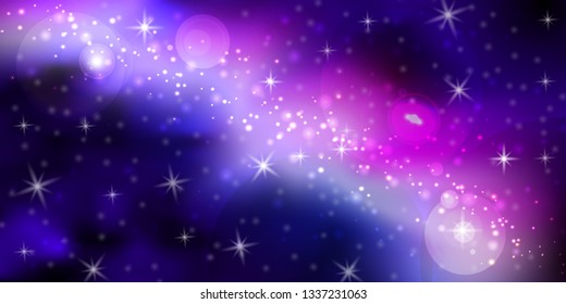 Universe background with stars and nebula. Vector galaxy illustration