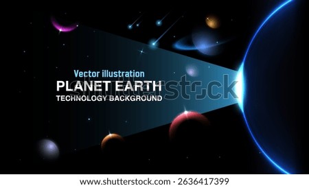 Universe Background Vector Illustration – Space Exploration, Galaxy Planets, Minimalistic Color Design, Cosmic Template for Presentation and Brochure