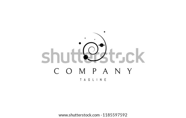 Universe Black Vector Logo Image Stock Vector (Royalty Free) 1185597592