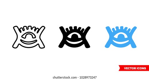 Universe bohemian symbols icon of 3 types: color, black and white, outline. Isolated vector sign symbol.