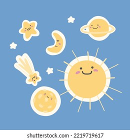 Universe cartoon doodle vector illustration