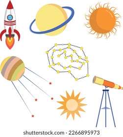 Universe Clipart Set, Vector Bundle



