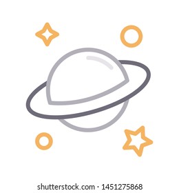 universe colour line vector icon