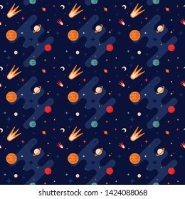 Universe or cosmos. Seamless pattern