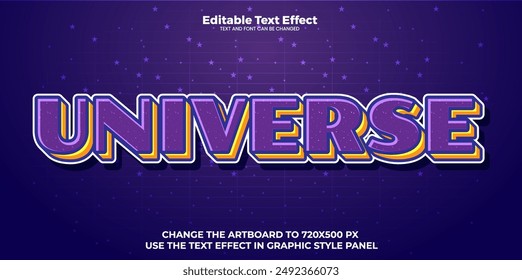 Universe editable text effect in Music modern trend style
