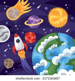 universe exploring space scene poster