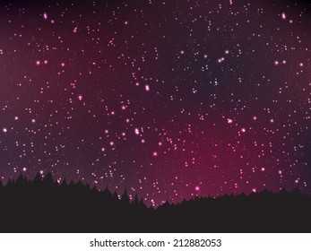 Universe filled with stars, nebula and galaxy, landscape background