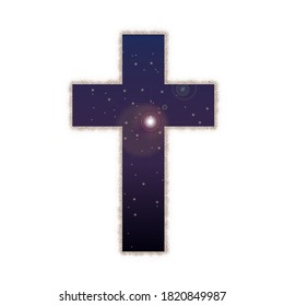 El universo flotando en la cruz