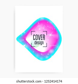 Universe flyer. 3d magic dreamer unicorn sparkles. Holographic gradients. Cosmos, Starry science cover with planet, sun, deep fluid light. Universe flyer with galaxy shapes and star dust.