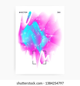 Universe flyer. 3d magic dreamer unicorn sparkles. Stellar, Cosmos science cover with planet, sun, deep fluid light. Holographic gradients. Universe flyer with galaxy shapes and star dust.