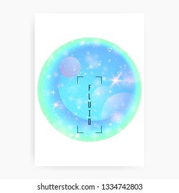 Universe flyer. Cosmos, Cosmic science banner with planet, sun, deep fluid light. 3d magic dreamer unicorn sparkles. Holographic gradients. Universe flyer with galaxy shapes and star dust.