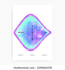 Universe flyer. Holographic gradients. 3d magic dreamer unicorn sparkles. Cosmic, Solar science template with planet, sun, deep fluid light. Universe flyer with galaxy shapes and star dust.