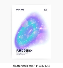 Universe flyer. Neon, Cosmos science cover with planet, sun, deep fluid light. 3d magic dreamer unicorn sparkles. Holographic gradients. Universe flyer with galaxy shapes and star dust.