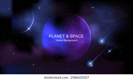 Universe and Galaxy Background for Presentations, Banners, and Design: Minimalistic Space Elements and Brochure Template. Universe Exploration Concept