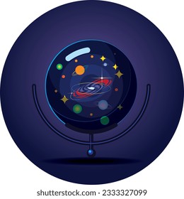 Universe in a glass ball,Stars and Exploration fantasy wizards and witches magic circle of destiny,fantasy world