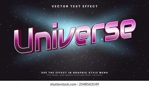 Modelo de efeito de texto editável 3D Universe Glow Style