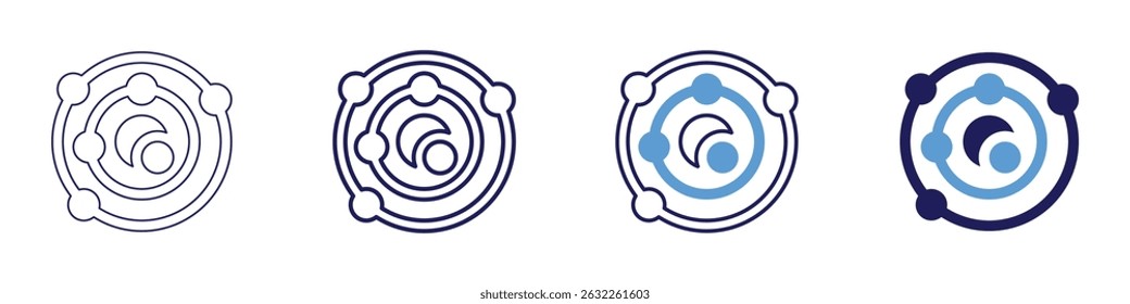 Universe icon in 4 different styles. Thin Line, Line, Bold Line, Duotone. Duotone style. Editable stroke.