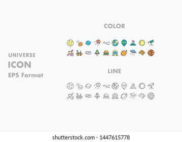 
Universe icon in Color and line