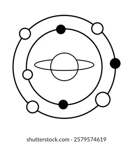 
Universe icon illustration isolated vector sign symbol. Black hole universe vector icon. Line icons on white background .Vector Illustration .