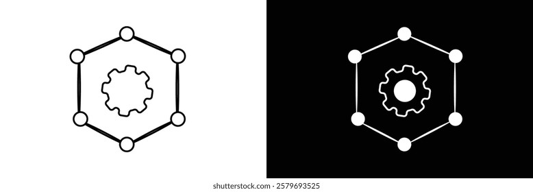 Universe icon Illustration isolated Vector Sign symbol .Black hole universe vector icon .Line icons on white and black background .Vector illustration .