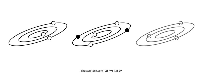 Universe icon Illustration isolated Vector Sign symbol .Black hole universe vector icon .Line icons on white and black background .Vector illustration .