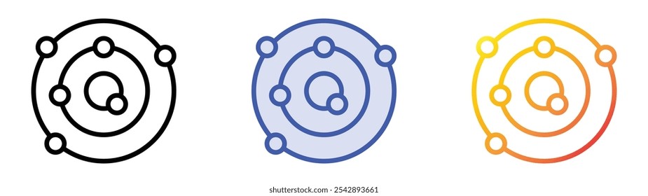 universe icon. Linear, Blue Fill and Gradient Style Design Isolated On White Background
