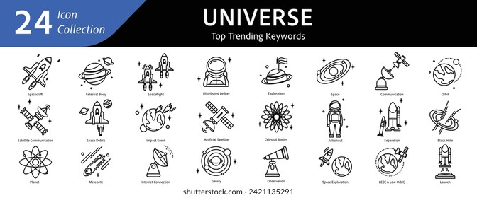 universe icons, space icon, Business, Science, Sci-fi Pictogram, Icon.