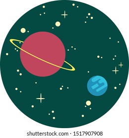 Universe, illustration, vector on white background.