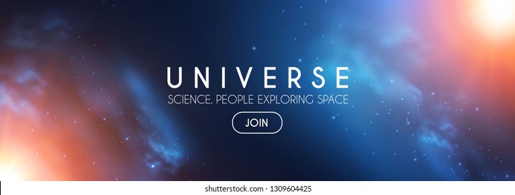 Universe. Infinity Space With Nebula And Star Light. Cosmos. Shining Blur Background. Vector Illustration