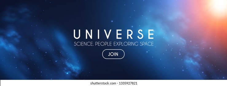 Universe. Infinity Space with Nebula and Star Light. Cosmos. Shining Blur Background. Vector illustration