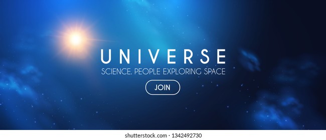 Universe. Infinity Space with Nebula and Star Light. Cosmos. Shining Blur Background. Vector illustration