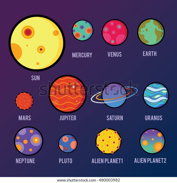 Universe Kids Infographics Solar System Planets Stock Vector