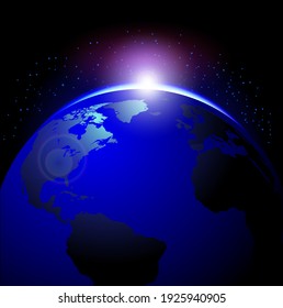 The universe, is a large collection of constellations, sunlight shines upon the earth, various colors, creates light and warmth, used to make wallpapers, vector images.