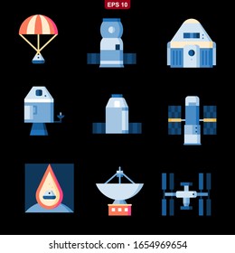 Universe Management set icon stock vector illustration