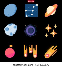 Universe Management set icon stock vector illustration