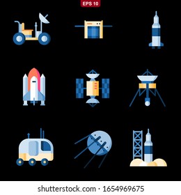 Universe Management set icon stock vector illustration