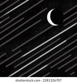 Universe milky way moon Vector Background Pattern  psychedelic vibe