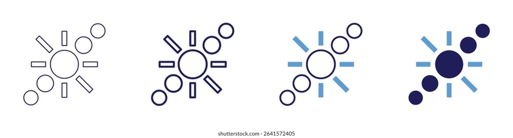 Universe model icon in 4 different styles. Thin Line, Line, Bold Line, Duotone. Duotone style. Editable stroke.