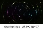 Universe Outer Space Abstract Gradient Poster, Background, and Banner Featuring Starling Light Design and Circular Line Patterns Vector.