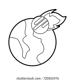 universe planet earth meteorite falling space