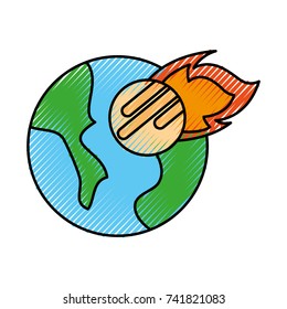 universe planet earth meteorite falling space