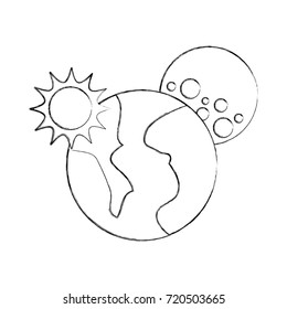 universe planet earth sun and moon space